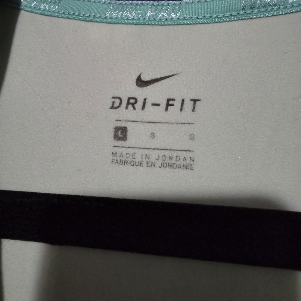 Nike Women's Abstract Blue and Light Green Dri-Fit 1/2 Zip Pullover - Picture 2 of 3
